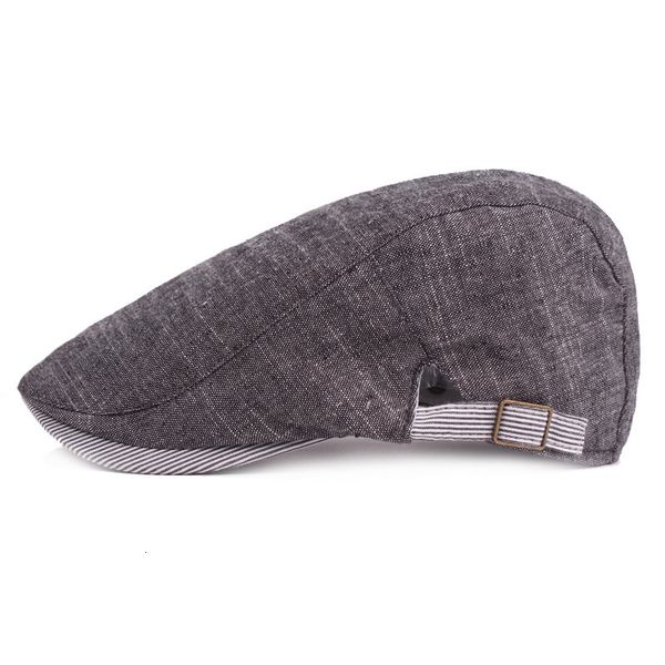 

2020 new plaid style beret men's retro peak cap cotton simple middle-aged and elderly sun hat universal versatile hats 7rid, Blue;gray