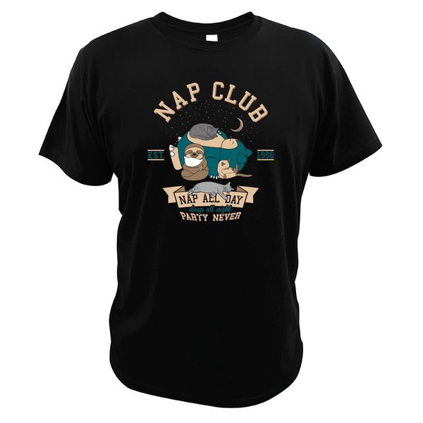 

nap клуб майка неа лень cat camiseta homme цифровой печати спящий snoriax t-рубашка 100% хлопок размер eu