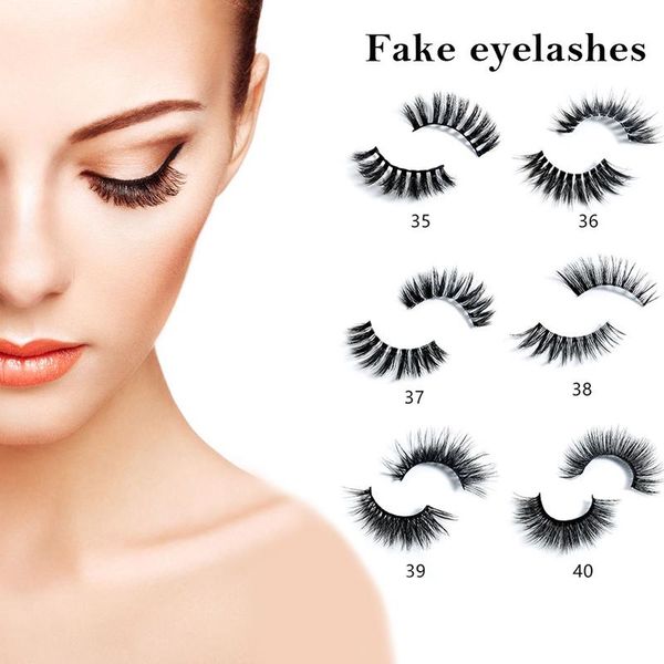 

false eyelashes 4 pairs eye lashes natural 100% handmade thick extension soft mink