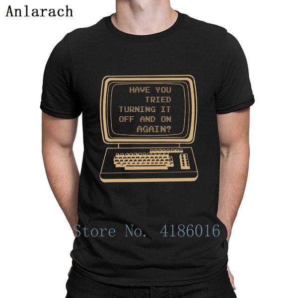 

have you tried turning it of and on again t shirt leisure short sleeve spring autumn gents size s-5xl custom casual shirt