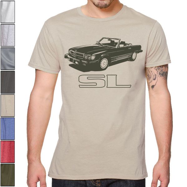 

new fashion summer print t shirt men classic r107 sl 450 soft cotton car t-shirt 350 500 560 custom made t shirts