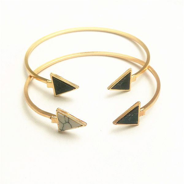 

geometric triangle design crack us double end bracelet, Black