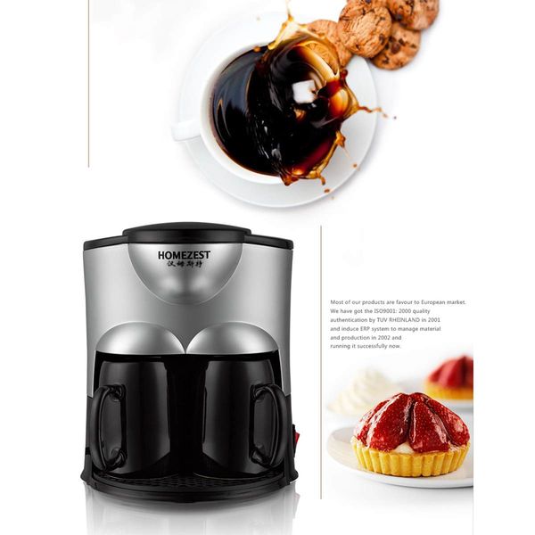 

mini coffee machine coffee maker ceramic double cup automatic americano china tea cafetera espresso kitchen appliances