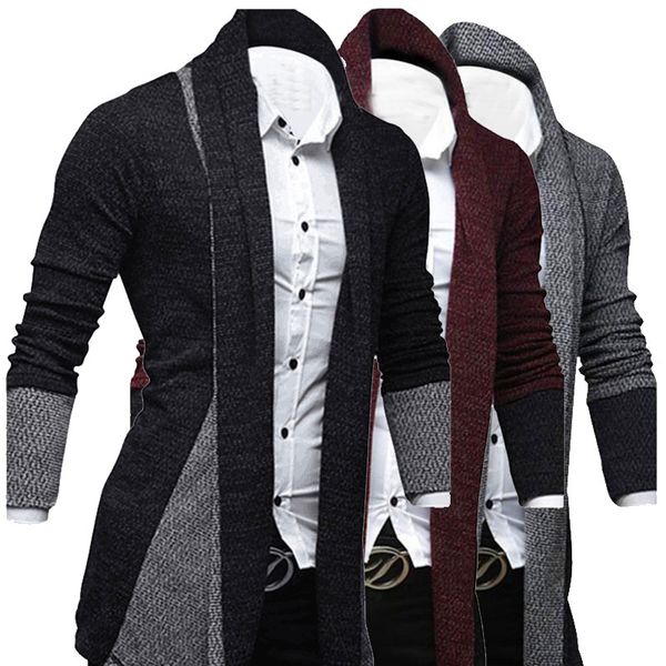 

2020 new man splicing cardigan sweater knitwear men's fasion coats, White;black