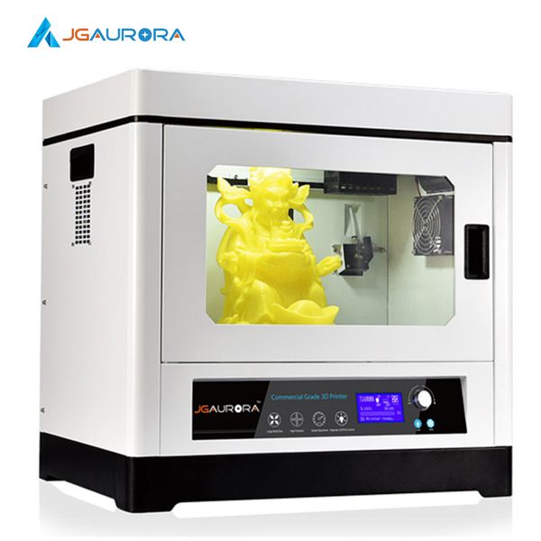 

jgaurora a8 industrial 3d printer fully closed metal frame large print size 350*250*300mm dual motor feeding 3d machine