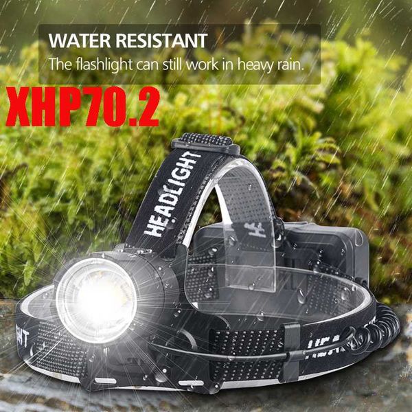 

headlamps 8000 lumen xhp-70.2 brightest high led work headlight,18650 usb rechargeable for camping,hiking
