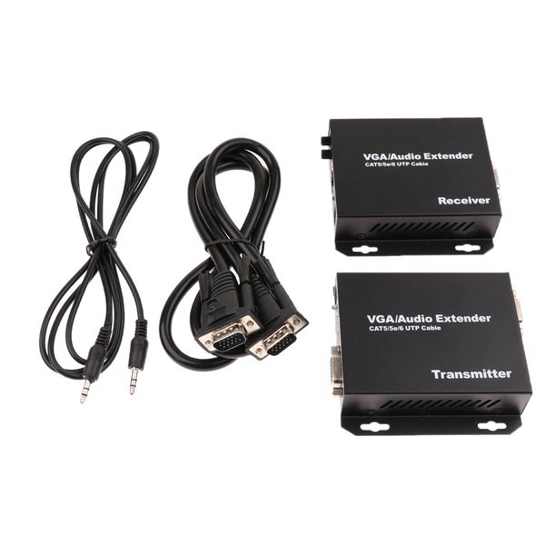 

vga network extender отправитель + приемник до 100m rj45 для pc 1080p