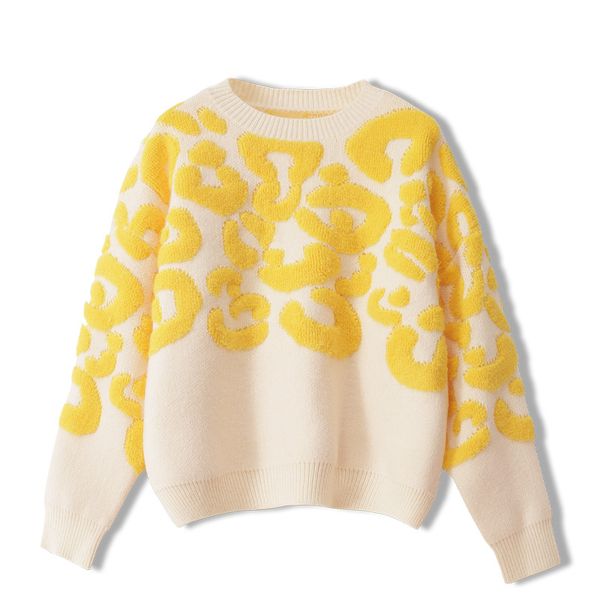 

women's sweaters saythen runway luxury autumn winter pullovers geometric retro leopard knit sweater 2021 women brand jumpers, White;black