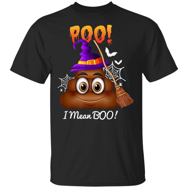 

halloween poop i mean boo witch hat black t-shirt m-xxxl custom screen printed tee shirt