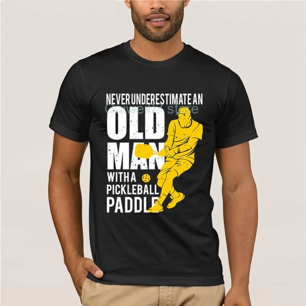 

короткие модные футболки мужчины не недооценивают старичок с pickleball paddle ls tee мужская прохладный с коротким рукавом футболка