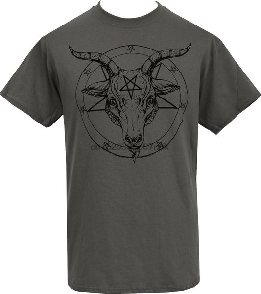 

mens baphomet dark grey t-shirt pentagram satantic occult church of satan s-2xl