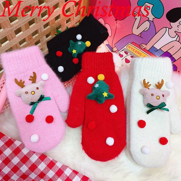 

five fingers gloves hirigin 1 pair women lady fashion creative christmas windproof plush, Blue;gray