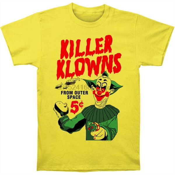 

new killer klowns from outer space 5 pies horror movie yellow shirt (sml-2xl