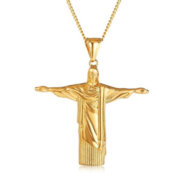 

chains christian jesus titanium steel pendant necklace catholic, Silver