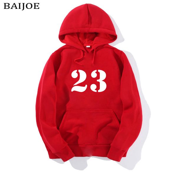 

new fashion men number 23 hip hop sweatshirts men's pullover tracksuit brand hoodies, Black
