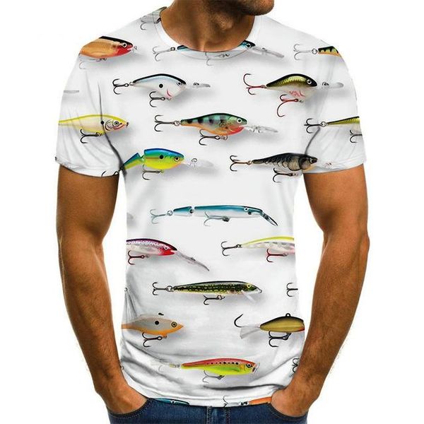 

fish pattern trend youth cool 3d print shirts humor anime plus size men clothing