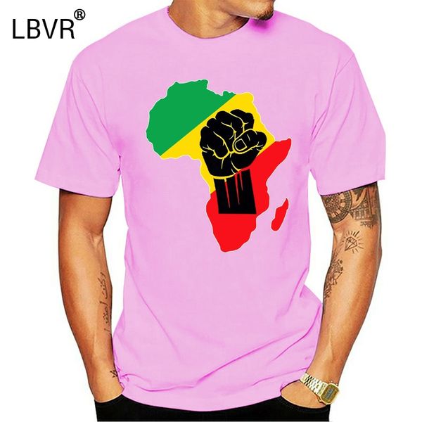 

africa black power africa map fist african pride 100% cotton summer men tees funny print t shirts