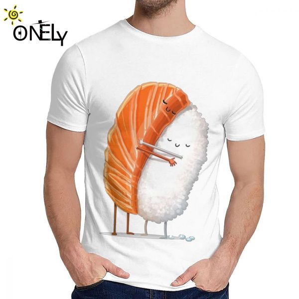 

мягкие суши hug shirt tee мужчины graphic печать досуг мода o-образным вырезом top tee