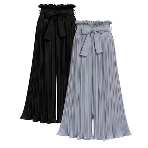

women's pants & capris 2021 stylish ladies summer casual loose elasitc waist wide leg plus size pant -5xl neue mode damenbekleidung, Black;white