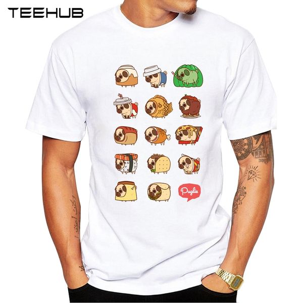 

new arrivals 2019 teehub cool design men's fashion puglie food printed t-shirt short sleeve o-neck hipster tee