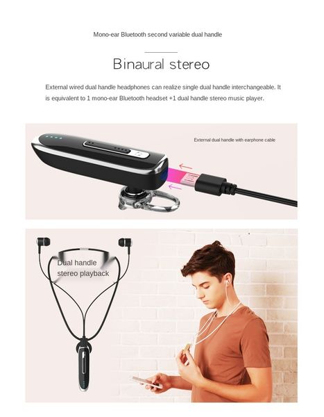 

k2 bluetooth headset handsearphone earset stereo wireless neckband earphones long stand-by gaming musical headphone earhook