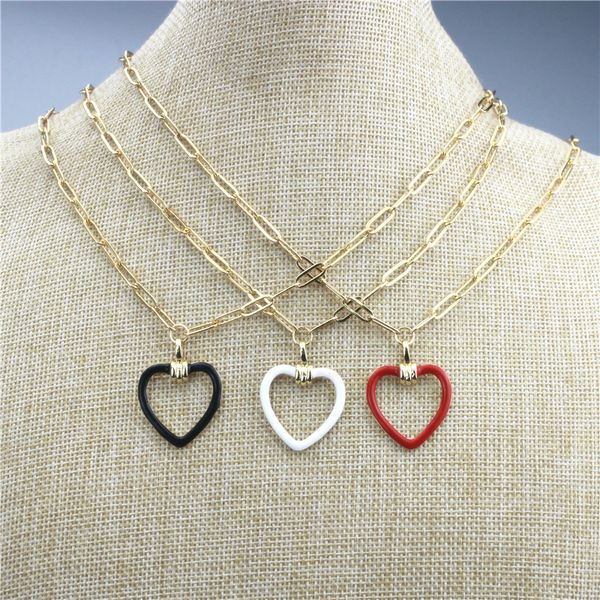 

16inch 10pcs/lot new design colorful enamel necklace,heart shape enamel component,popular plated rosary chain necklace wholesale, Silver