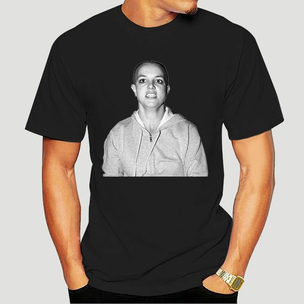 

2018 new pure short sleeves hip hop fashion s britney spears bald and crazy t shirt sizes small medium large hip hop-3413a