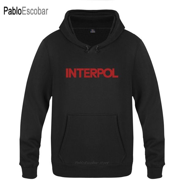 

interpol simple letter hoodies men men's pullover fleece hooded sweatshirts