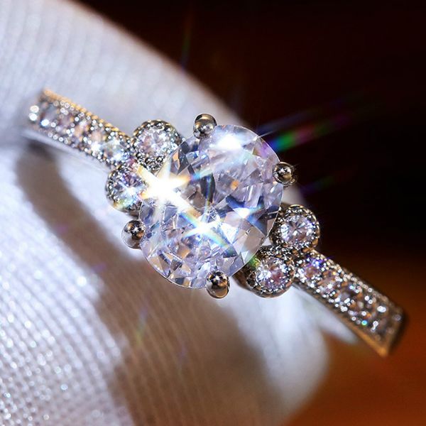 

visisap oval shinning zircon inlaid engagement wedding rings for women birthday gifts wholesale fashion jewelry f170, Slivery;golden