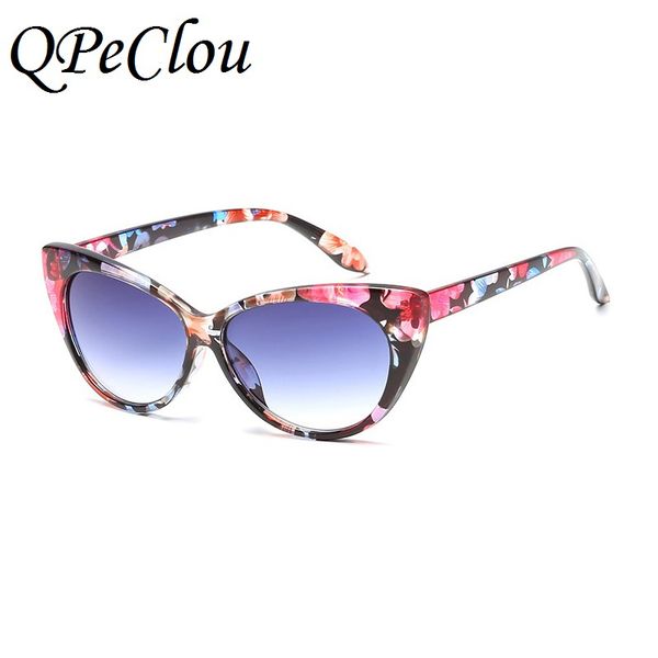 

qpeclou сексуальные женщины мода cat eye солнцезащитные очки brand clear солнцезащитные очки женщины vintage очки frames hot gafas uv400, White;black