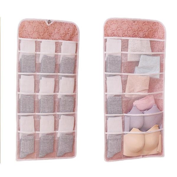

new 15-30 pocket dual sided wall bag underwear storage bags closet hanging organizer with mesh pockets