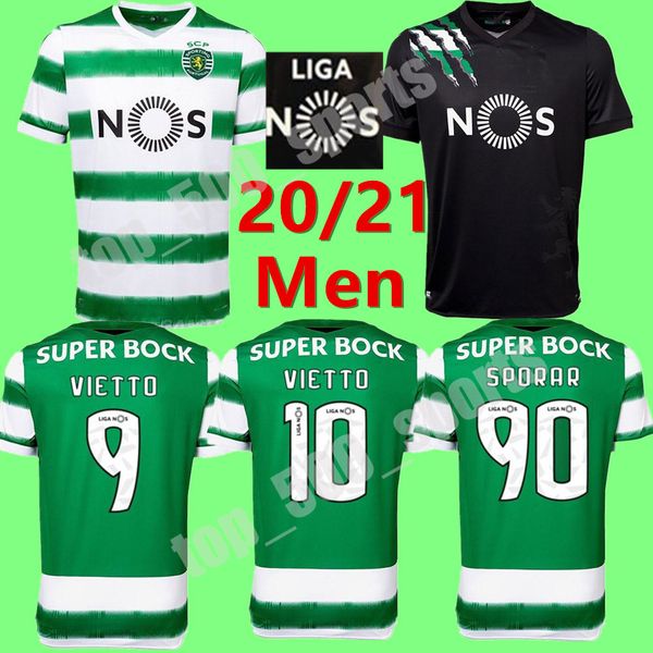 

2020 2021 sporting clube de soccer jersey lisbon #90 sporar acuna shirt mens home away 20 21 #10 vietto raphinha phellype football uniform, Black;yellow
