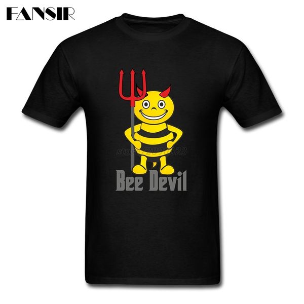 

уникальные bee devil cartoon tshirt homme с коротким рукавом из органического хлопка мужчины майка топы tee 3xl