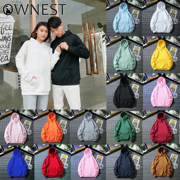 

ownest руно hoodie толстовки зимняя мода 2020 увеличенные пуловеры теплый карман куртки с капюшоном, Black