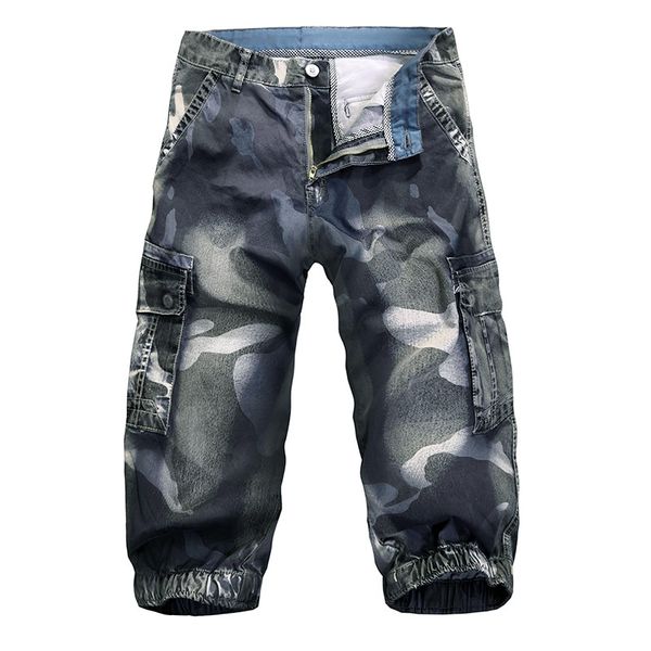 

new 2020 summer men camouflage cargo shorts jeans male fashion casual work shorts denim large size 30-40 no belt, White;black