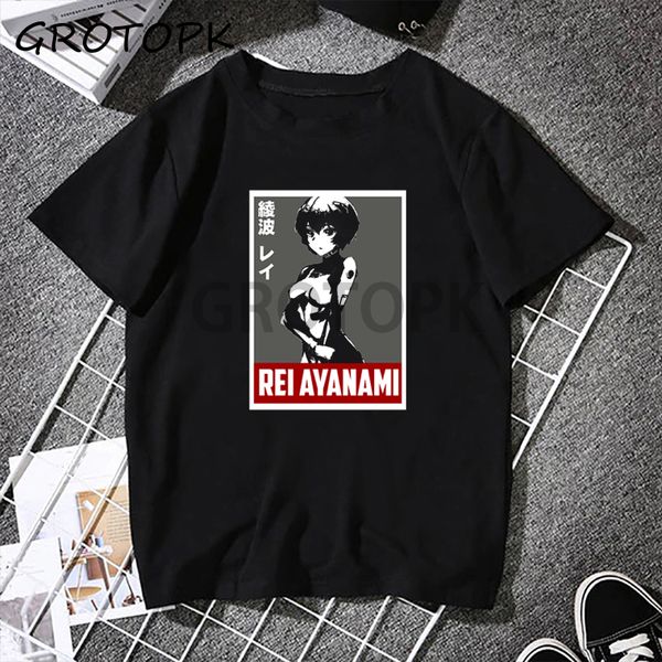 

japan anime rei ayanami evangelion anime t shirt cotton t-shirt men new black casual short sleeve tshirt homme manga unisex