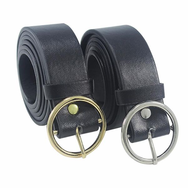 

2020 round metal circle belts designer brand punk o rin for women, Black;brown