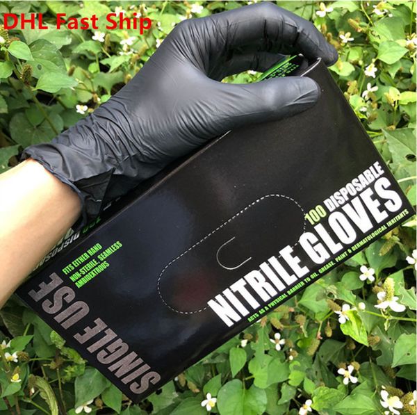 

garden household cleaning food grade durable kitchen 100pcs disposable nitrile rubber protective gloves dhl fast ship