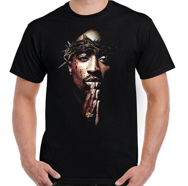 

2pac t-shirt mens jesus 2 pac shakur rap hip hop big