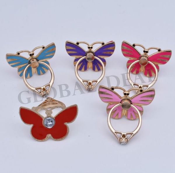 

butterfly universal 360 rotation mobile phone ring buckles grip stand cell phone finger metal ring holder for mobile phone stand