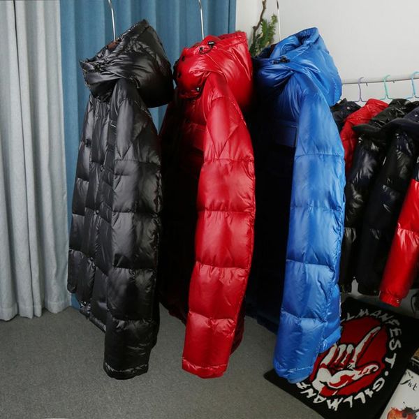 

mens winter down jacket parka for men black blue red womens down jacket hooded coat fashion keep warm duck down coat