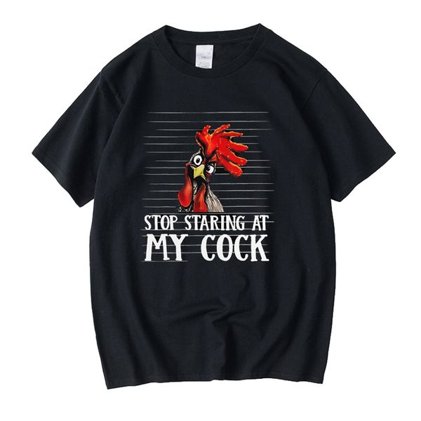 

unique sstaring at my cock t-shirt men short sleeved graphic chicken farmer gift t shirt o-neck cotton tee clothing