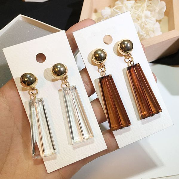 

новый бренд красивый синие горячие коричневый aros прозрачной геометрическая акриловая серьги женского падение мотаться серьги для девушки b, Silver