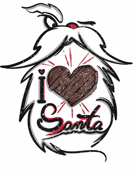 

i love santa сердце white tee shirt сыпучие размер top tee shirt