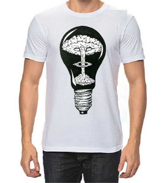 

nuclear explosion light bulb men's t-shirt fashion new with tags tshirt round neck tee shirt