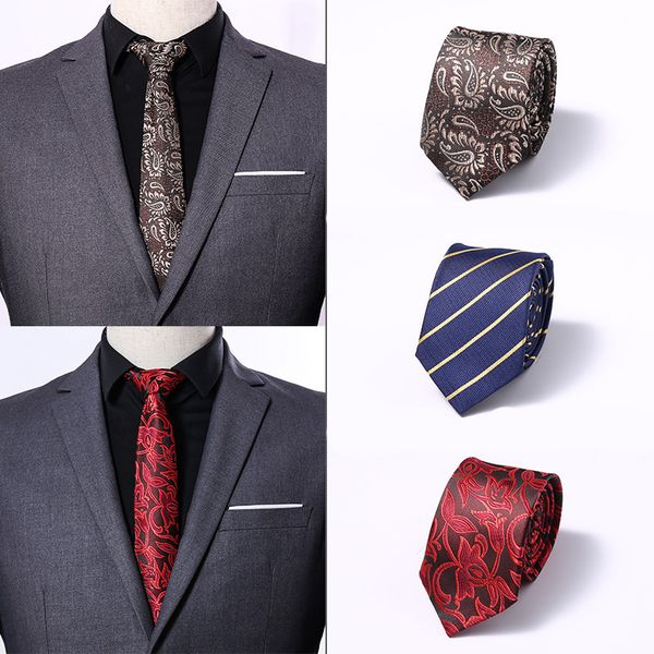 

30 styles 6cm ties for men skinny tie wedding dress necktie fashion striped business slim shirt accessories gift for man tie, Black;gray