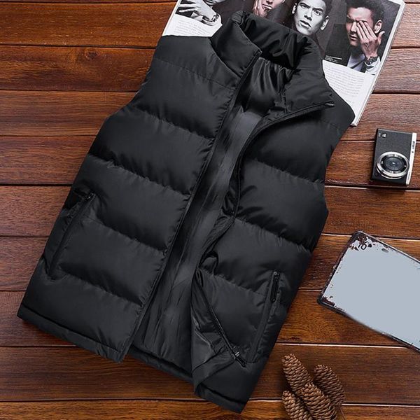 

2020 new mens vest jackets sleeveless vest winter men's warm homme casual thicken waistcoat chalecos para hombre m-5xl, Black