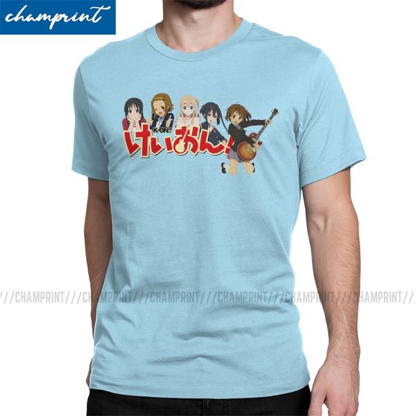 

novelty k-on group and logo t-shirts men o neck cotton t shirt yui japan music anime short sleeve tee shirt gift idea