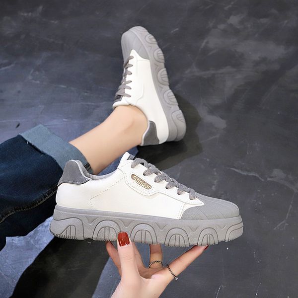 

women casual white shoes sneakers fashion shoes women's vulcanize spring new casual classic solid color pu leather, Black