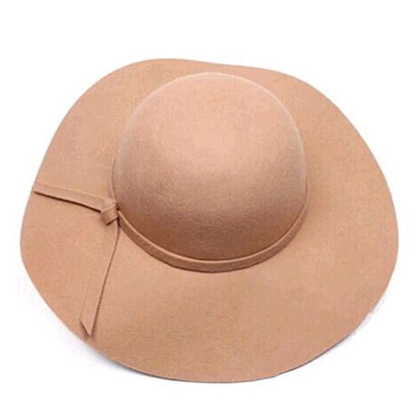 

wide brim hats fashion floppy vintage woolen felt hat female autumn winter waves large sunbonnet fedoras sun red drop, Blue;gray